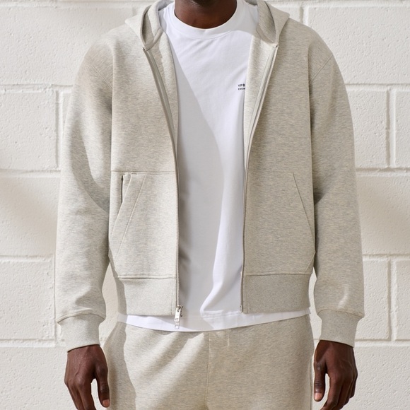 Abercrombie & Fitch YPB neoKNIT MAX Full-Zip Hoodie gray men’s unisex sz Small - Picture 4 of 13